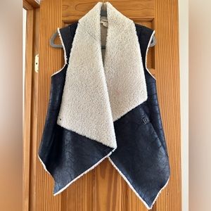 Helmut Lang Leather / Shearling Asymmetrical vest